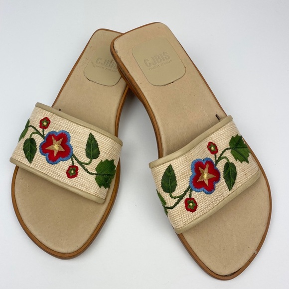 Charles Jourdan Shoes - Charles Jourdan Designer Woven Floral Sandals Red